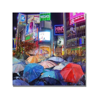 Trademark Fine Art 24" x 24" Rainy Night In Tokyo' Canvas Art