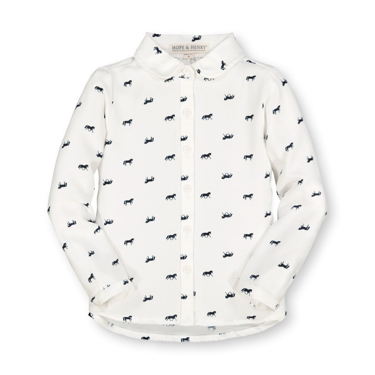 Hope & Henry Girls' Peter Pan Collar Top, Toddler