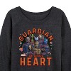 Women's - Marvel - Guardian Of Your Heart Valentine Lightweight French Terry Wide Neck Long Sleeve Shirt - 2 of 4