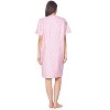 Casual Nights Women's Zipper Front House Dress Short Sleeves Seersucker Woven Housecoat Duster Lounger - 4 of 4