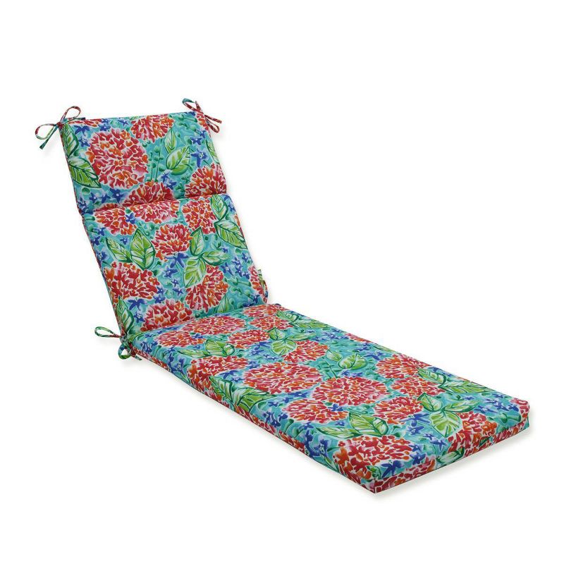 Garden Blooms Chaise Lounge Outdoor Cushion Pink - Pillow Perfect, 1 of 6