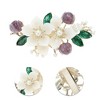 Unique Bargains Anagallis Flower French Barrette Hair Clips Purple Beige 1 Pc - 3 of 4