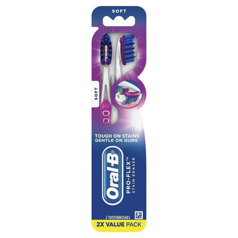 Oral-B Pro-Flex Stain Eraser Manual Soft Toothbrush, 3 of 12