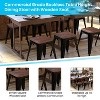 Emma and Oliver Set of Four Table Height Backless Stacking Welded Iron Stools with Wooden Seats and Under Seat Bracing for Indoor Use - 4 of 4