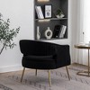 SEYNAR Modern Tufted Velvet Accent Chair with Wingback, Arms, and Metal Gold Legs for Living Room or Bedroom - 2 of 4