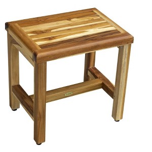 EcoDecors® Eleganto® 18" Teak Wood Shower Bench in EarthyTeak Finish - 1 of 4