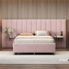 Okak Size Velvet Platform Bed Frame Upholstered Modern Bed with Big Headboard Noise-Free No Springs Required Easy to Assemble - 2 of 4