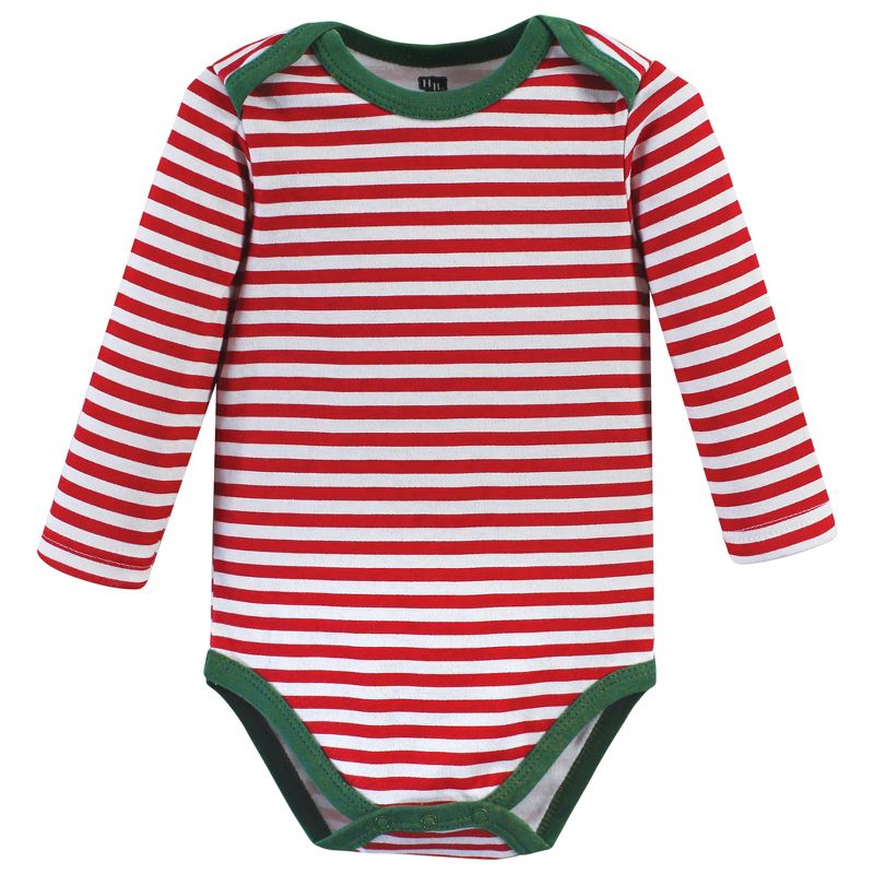 Hudson Baby Unisex Baby Cotton Long-Sleeve Bodysuits, Rudolph Reindeer, 5 of 7