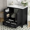 Vynxaria 30'' Green Bathroom Vanity with Single Sink, Under Counter Combo, 2 Doors & Drawer, Soft Close, Multifunctional Storage Cabinet - 3 of 4