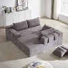 TiramisuBest 108" Modular L-Shaped Upholstered Sectional Sofa Set w/ Right Chaise, 6 Pillows & Free Combination for Living Room & Bedroom,Grey - 2 of 4