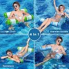 Jasonwell 2-Pack Pool Floats for Adults, 4-in-1 Inflatable Loungers, PVC Water Hammocks, Blue & Green Stripes, Large - 4 of 4