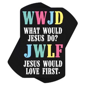Dicksons BKMPK-460 WWJD He Would Love First Black 4 Inch Paper Place Keeper Pocket Card Bookmark Pack of 12 - 1 of 2