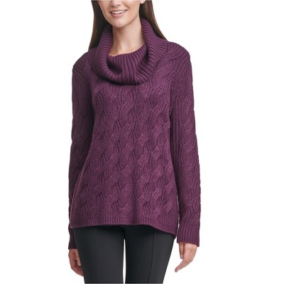 Calvin Klein Womens Chain Stitch Pullover Sweater