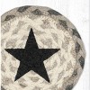 Earth Rugs Black Star Round Coaster – Braided Jute, Minimalist Rustic Design, 5"x5" - 2 of 3