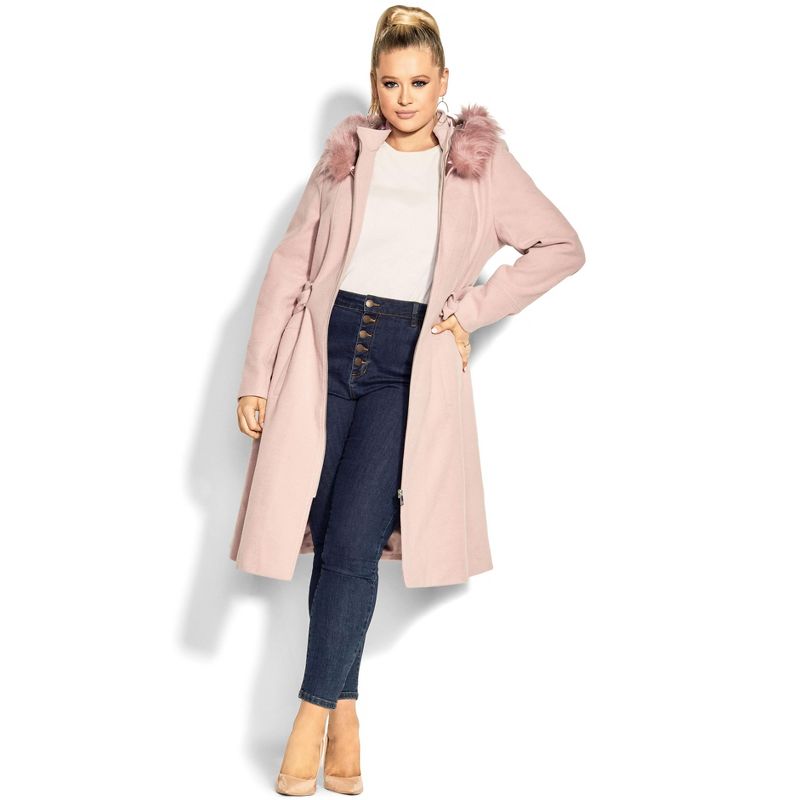 Women's Plus Size Miss Mysterious Coat - blush | CITY CHIC, 2 of 6