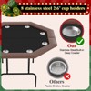 Padded Rails and Cup Holders – Ideal，Foldable Octagon Poker Table for 8 Players, Portable Casino Game Table with Sturdy Metal Legs, Padded Rails - 4 of 4