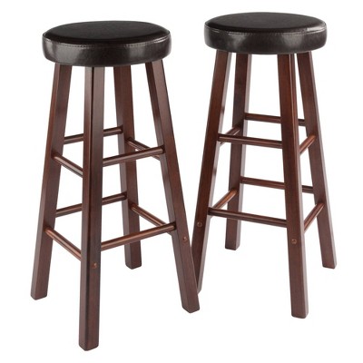 29" 2pc Maria Cushioned Barstools Walnut/Espresso - Winsome