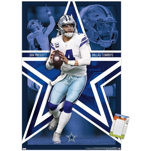 Dak Prescott 4 Dallas Cowboys player football retro poster gift