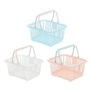 Unique Bargains Plastic Grocery Shopping Toy Organizing Mini Decorative Baskets 6.3" x 3.5" x 5.1" 3 Pcs - 1 of 4