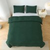 Karl Home Duvet Cover Set Solid Terracotta Color Bedding Set 3 Pieces Queen Size - 3 of 4