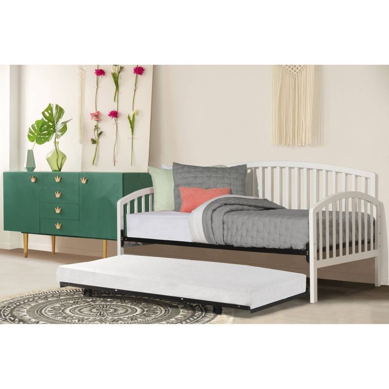 Twin Carolina Daybed with Suspension Deck and Rollout Trundle White - Hillsdale Furniture, 3 of 12