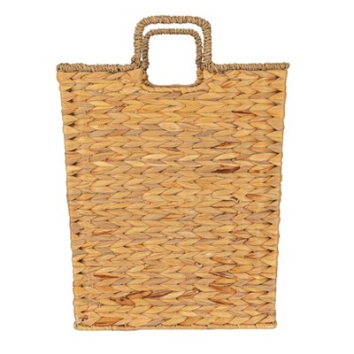 Natural Handwoven Seagrass and Water Hyacinth Basket with Handles