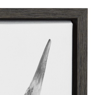 Black and White Highland Cow Canvas Portrait with Polystyrene Frame