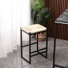 CENGHU Dining Chairs Set of 2, Black Bar Stool with Backrest, Counter Height PU Leather Upholstered Bar Chairs with Footrest - 4 of 4