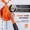 VEVOR Manual Lever Chain Hoist, 1/2 Ton 1100 lbs Capacity 5 FT Come Along, G80 Galvanized Carbon Steel with Weston Double-Pawl Brake, Orange - 4 of 4