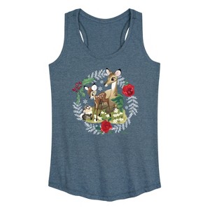 Women's - Disney - Christmas - Family In The Forest Graphic Racerback Tank - 1 of 4