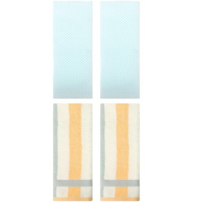 REGALWOVEN 4 Pcs Bathroom Hotel and Spa Waffle Cotton Hand Towels