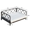 Lyngins PE Wicker Elevated Dog Bed,Breathable Outdoor Pet Couch with Soft Cushion for Patio,Garden,Living Room - 3 of 4