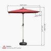 Kumasinova Rectangular Patio Umbrella with 8-Rib Frame,Outdoor Umbrella with Crank Lift&Tilt,Beach Umbrella for Pool&Resorts,Patio Market Umbrella - 2 of 4