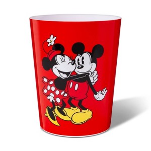 Mickey Mouse & Friends Mickey/Minnie Mouse Bathroom Trash Bin, Red