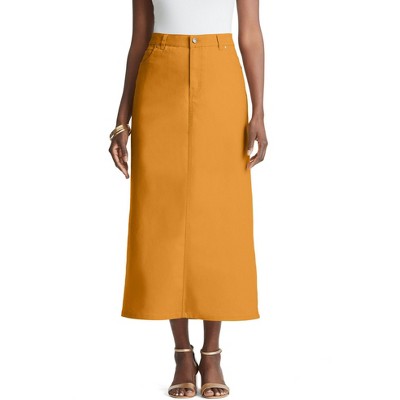 Jessica London Women's Plus Size True Fit Stretch Denim Midi Skirt