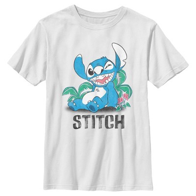 Boy's Lilo & Stitch Distressed Stitch Wink T-shirt : Target