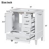 ALEXOUN 30" Solid Wood Freestanding Bathroom Vanity with Sink,Bathroom Storage Cabinet with Tip-Out Drawer & 3 Drawers and 1 Soft Closing Door - 3 of 4