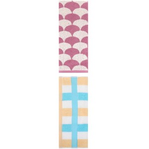 REGALWOVEN Geometric Cotton Soft Absorbent Decorative Hand Towel Set for Bathroom 13" x 29" 2 Pcs - 1 of 4