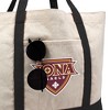 Iona College Primary Logo Canvas Tote Bag With External Pocket, Reusable Shoulder Bag for Shopping, School, Beach, Black - 2 of 4