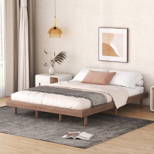 Queen Size Floating Platform Bed for Bedroom or Apartment - 1 of 4