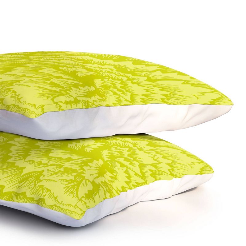 Caroline Okun Lucent Standard Lightweight Pillowcase Heathered Gray/Lime - Deny Designs, 4 of 5