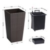 COZONY Set of 2 Wicker Tall Planters — Heavy Duty All-Weather Outdoor Pots with Built-in Drainage for Herb Garden, Patio & Front Porch Decor - 2 of 4