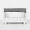 Bacati - Owls Gray/Beige Neutral Cotton Long Crib Rail Guard Cover - 3 of 4