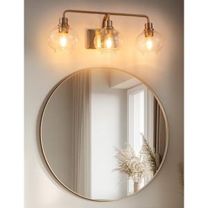 YANSUN 3-Light Vanity Light, Nickel Finish, Bubble Glass Shades, E26 Sockets, Non-Integrated Light Source - 1 of 4