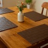 HomeRoots 18" Set of Four Espresso Basketweave Faux Leather Placemats - 2 of 4