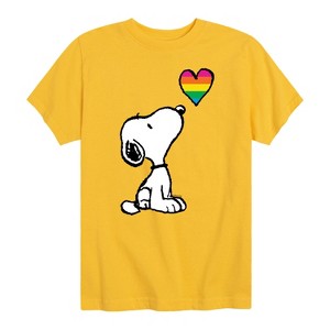 Boys' - Peanuts - Snoopy Rainbow Heart Short Sleeve Graphic T-Shirt - 1 of 4