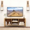 Tangkula Boho TV Stand for TV up to 55" w/ Faux Rattan Door Side Cabinet & Open Shelf - 4 of 4