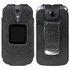 Nakedcellphone Vegan Leather Case with Belt Clip for Lively Jitterbug Flip 2 - Black - 2 of 4