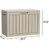 OBOKATA 45 Gallon lockable storage box, waterproof and UV resistant for outdoor mat storage, garden tools and swimming pool accessories storage, Gray - 2 of 4