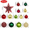 Aoibox 101pcs Christmas Tree Ornaments Set Red Gold Green Shatterproof Plastic Baubles and Topper Holiday Decoration for Xmas - 2 of 4